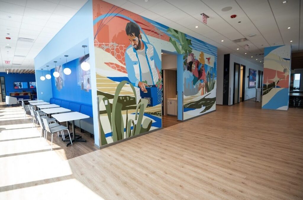 Completed corporate mural 